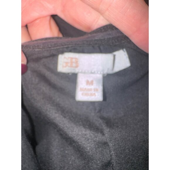 GB Black White Striped Halter Dress Built in Short Asymmetrical Hem Deep V Back - Picture 5 of 7